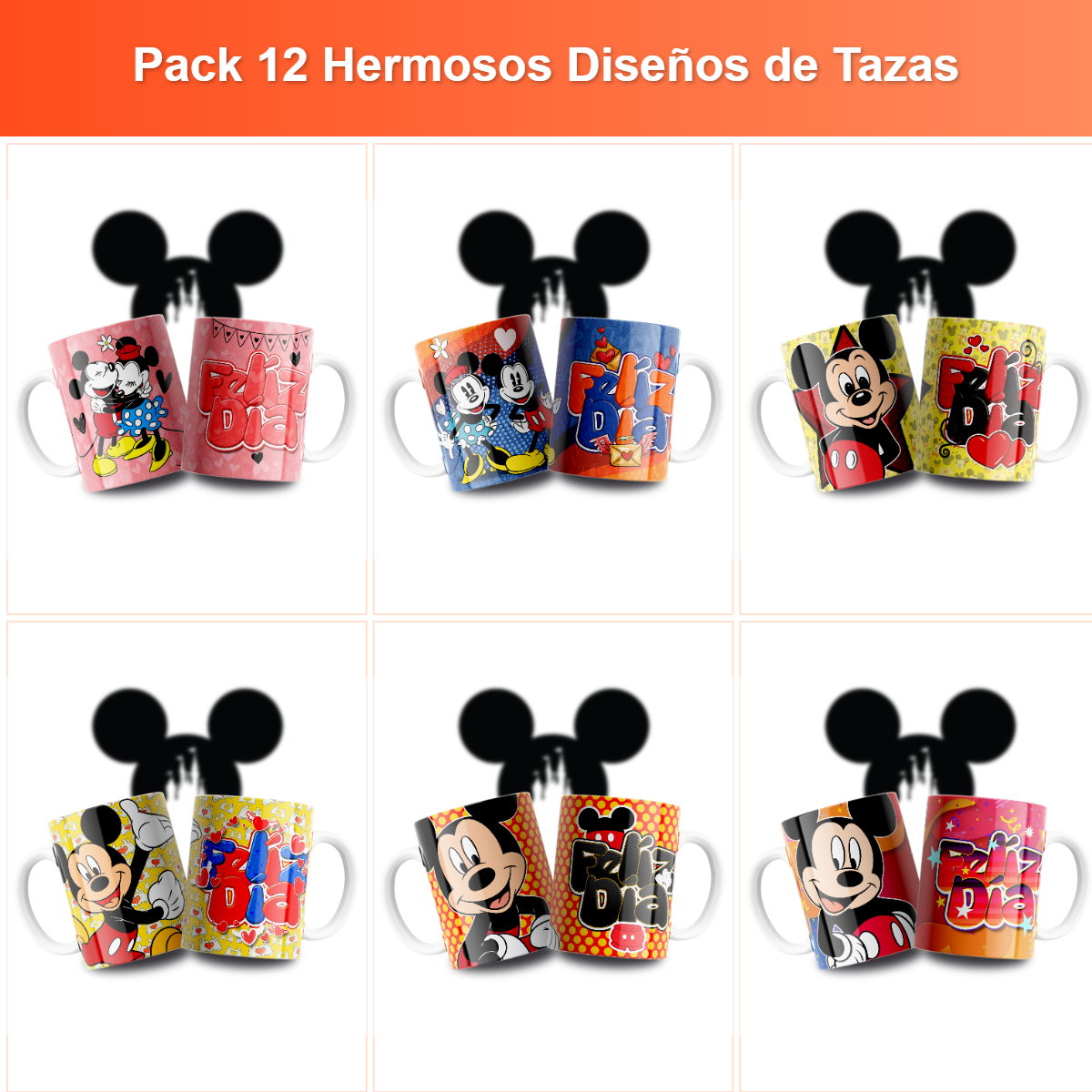 Pack 12 Hermosos Diseños de Tazas - mockup 2