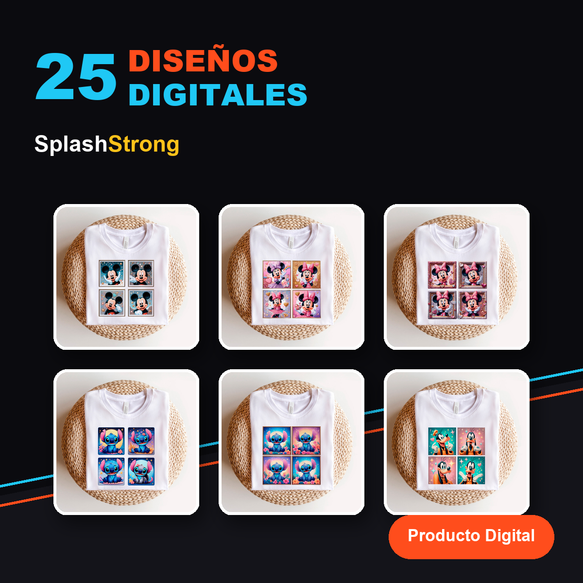 25 Diseños Digitales para Poleras - SplashStrong