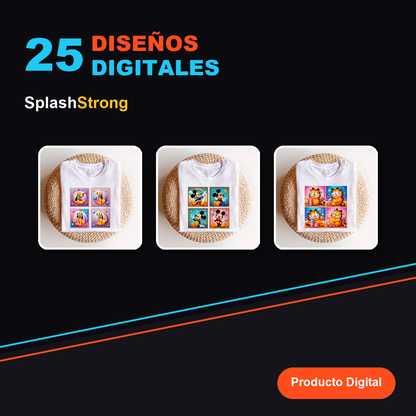 25 Diseños Digitales para Poleras - SplashStrong mockup 2