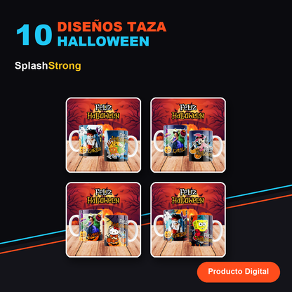 10 Diseños Digitales Halloween Tazas - SplashStrong mockup 2