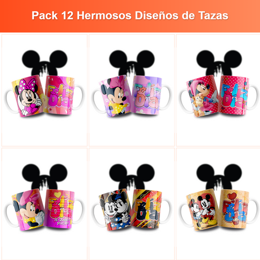 Pack 12 Hermosos Diseños de Tazas - mockup 1