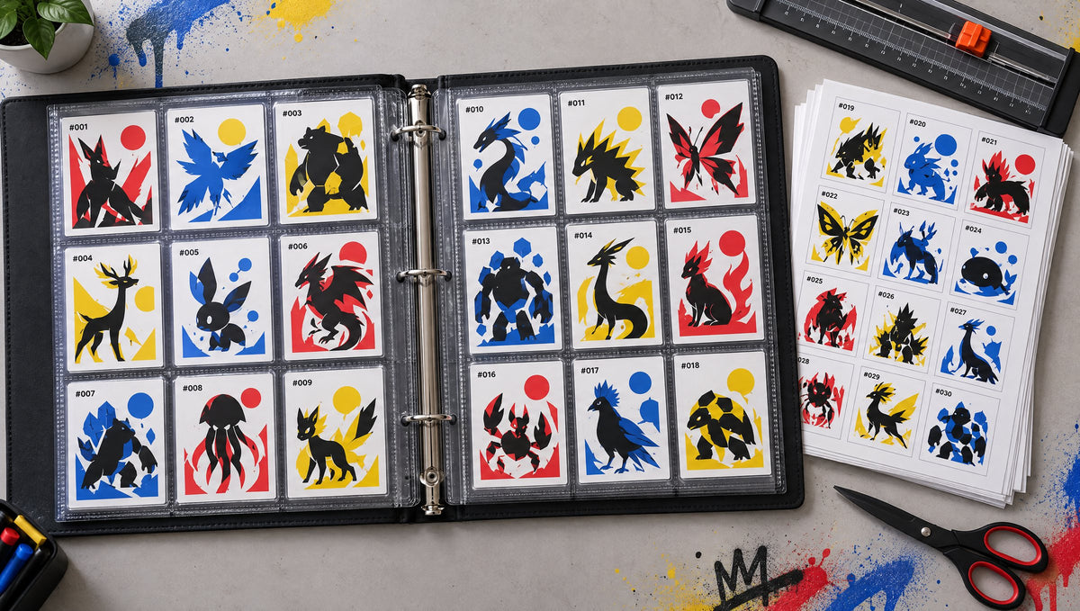 Binder de colección armado con fichas impresas